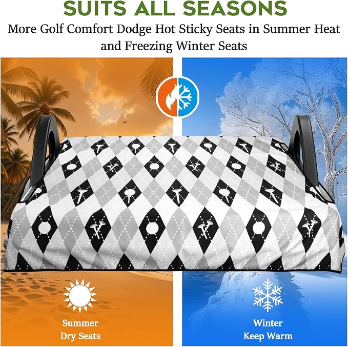 Golf Cart Seat Covers Club Car Golf Cart Accessories for Men Women Golf Carts Seat Towel Blanket 2-Seat Golf Cart Decorations - Image 6