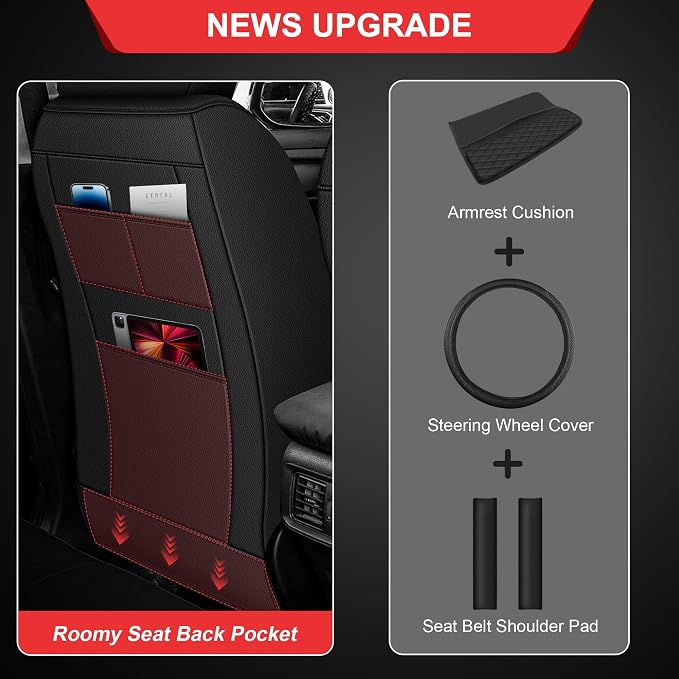 TTX LIGHTING Custom Fit for Nissan Rogue Seat Covers 2021-2026 5-Seats | Original Seat Pattern | Full Coverage | Easy Install | Waterproof | Faux Leather | Shield Your Car Seats | All Season - Image 3