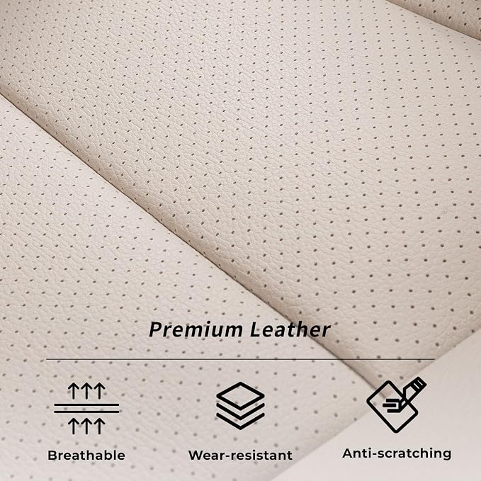 coverdream Custom Seat Covers for 2015-2016 Honda CR-V,Premium Faux Leather Car Seat Cover Set,Full Set Waterproof SUV Seat Protector,Armrest Covers Included (Beige) - Image 7