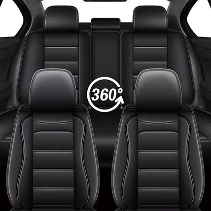 IKABEVEM Car Seat Covers Fit for Nissan Kicks 2018-2025 2026: Full Set Luxury Leather Automotive Seat Covers, Car Seat Protector(5 Seats, Black) - Image 7