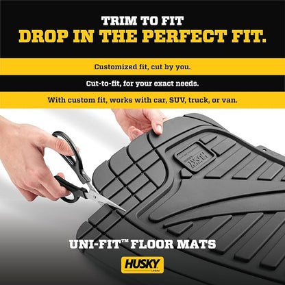 Husky Liners Uni-Fit | Universal Automotive Floor Mats | All Weather Protection for Cars, Trucks, Vans, SUV's | Easy Trim-to-Fit, Black, 4 pcs. - 51509 - Image 4