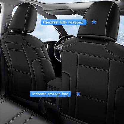 TTX LIGHTING Seat Covers for Toyota Corolla Cross 2023-2026 Hybrid Only | Custom Fit Cross SE XES Seat Covers Full Set, waterproof Faux Leather, airbag compatible, breathable comfort, Black+Grey - Image 3
