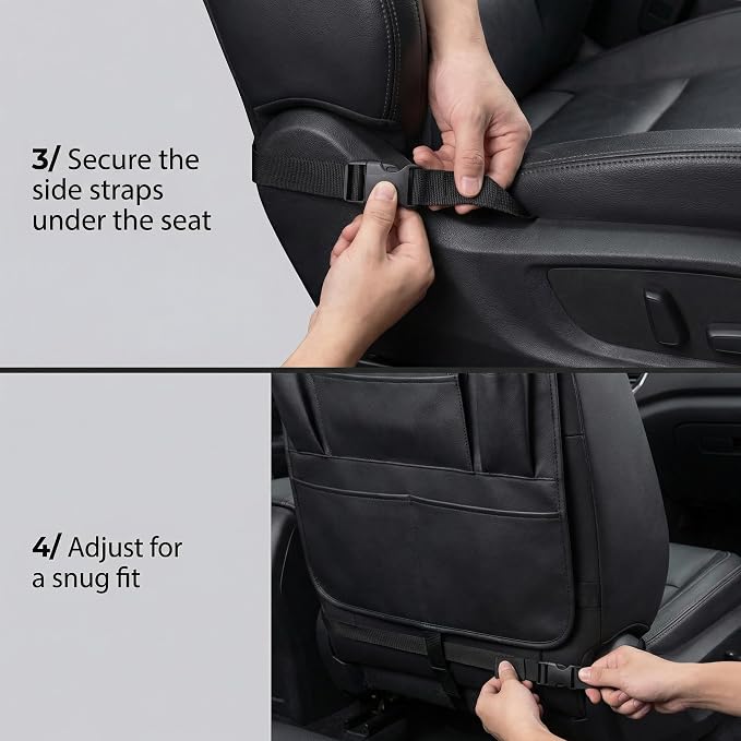 ONE PIX Backseat Car Organizer Mats Back Seat Organizers and Storage Bag with Touch Screen Tablet Holder for Kids Toddlers Seats, Travel Accessories, Road Trip Essentials (2PCS) - Image 8