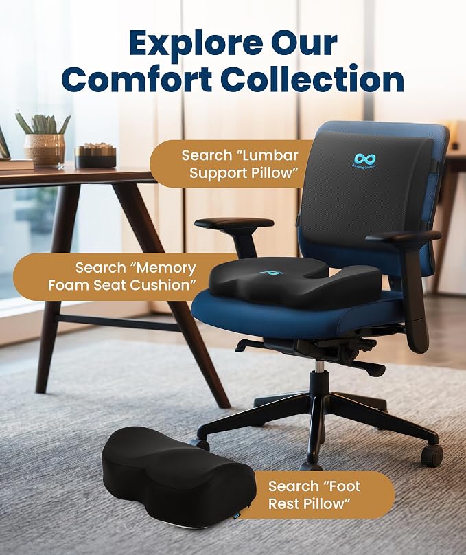 Everlasting Comfort The Original Lumbar Support Pillow for Office Chair - Improves Posture, Promotes Back Pain Relief - Superior Back Support for Gaming and Desk Chairs - Lumbar Pillow for Car, Couch - Image 8