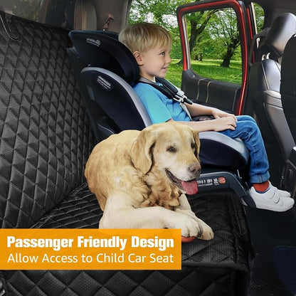 PETICON Dog Car Seat Cover for Back Seat, Rear Bench Seat Cover for Trucks | Waterproof Pet Seat Cover with Side Flaps for F150/Silverado 1500/Ram 1500/Sierra 1500, Velcro Openings for Child Seat Access - Image 3