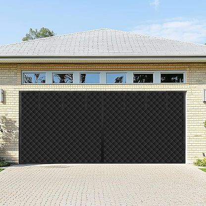 Garage Door Screen for Winter, Garage Door Insulation Kit 2 Car, 16 x 7Ft Magnetic Thermal Insulated Garage Cover Curtain, Garage Privacy Screen Blackout, Weatherproof Soundproof by PICKFORLIFE