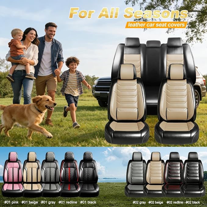 Fit CX-9 Seat Covers Custom Fit for Mazda CX-9 2007-2024, 5 Seats | Premium Leather Full Coverage Protector, Waterproof, Breathable, Scratch Resistant, Easy Wipe, Airbag Compatible, Black+Beige - Image 9