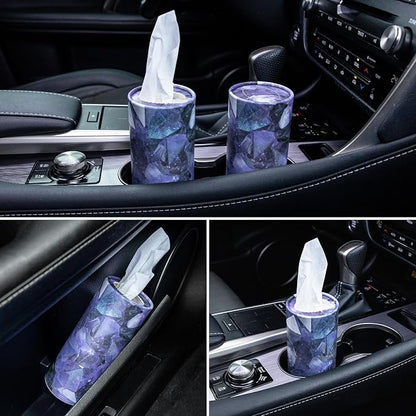 SINGARO Car Tissue Holder, 4 Pack Car Cup Holder Facial Tissues with Travel Tissue Bag, Quick and Convenient Flower Combination Box(4 Canisters/200 Tissues) Purple - Image 5