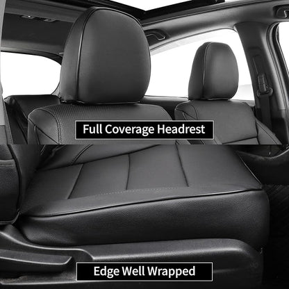 EKR Car Seat Covers for Honda HRV 2016-2018,Leatherette Full Set | Custom Fit for Honda HRV EX/EX-L/LX 2016-2018,Glove-Like Fit,Airbag Compatible,Easy Clean,Faux Leather(Black) - Image 2