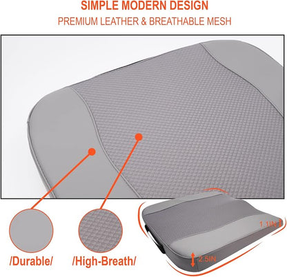 Lofty Aim Car Seat Cushion, Memory Foam Car Seat Cushions for Long Driving | Comfy Car Seat Pillow for Pain Relief, Driver Seat Cushion Adds Height, Butt Cushion for Car, Truck, Office Chair, Gray - Image 9
