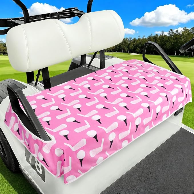 Golf Cart Seat Covers Club Car Golf Cart Accessories for Men Women Golf Carts Seat Towel Blanket 2-Seat Golf Cart Decorations by awufncksn