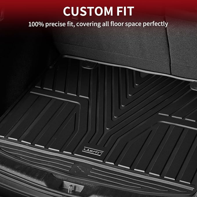 LASFIT Cargo Liner for Honda CR-V 2023-2026 (Gasoline & Hybrid & e:FCEV) | All Weather Custom Fit Anti-Slip Pet Friendly Easy Clean TPE Trunk Mat (Upper Position), Cargo Only Black - Image 4