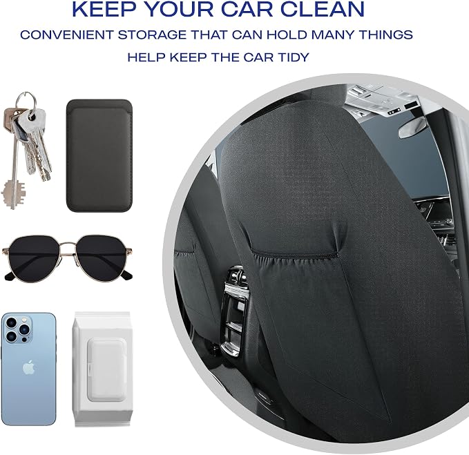 Skechers Car Seat Covers,Luxury Faux Leather Seat Covers,Waterproof Anti Slip Car Seat ProtectorFull Set,Car Accessories Airbag Universal Fit for Most Cars,Vans,Trucks,SUV,Grey - Image 8