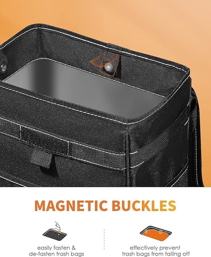 HOTOR Car Trash Can, Leak-Proof Car Organizer, Black | 2-Gallon, Storage Bag for Back, Front or Console of Cars, Sedans, SUVs & Trucks, Easy-to-Install Car Accessory for Interior - Image 3