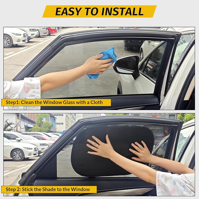 Car Window Shades, Static Cling Sun Shade, UV Protection, 2 Pack 20x12 | Static Cling Installation, UV Protection, Breathable Mesh Design, Fits Most Car, Easy to Install & Remove, Safe for Babies - Image 3