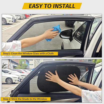 Car Window Shades, Static Cling Sun Shade, UV Protection, 4 Pack 20x12 | Static Cling Installation, UV Protection, Breathable Mesh Design, Fits Most Car, Easy to Install & Remove, Safe for Babies - Image 3