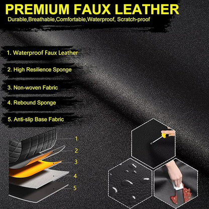 Front Seat Covers for Toyota Corolla Cross 2022-2026 2027 Faux Leather | Waterproof Breathable Scratch Resistant 360° Wrap Airbag Compatible Easy Clean（2 Seats,Black & Grey) - Image 5