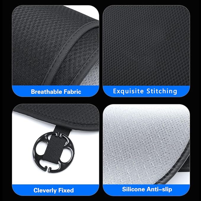 TOPABYTE Rear Car Seat Cover Custom Fit for Tesla Model Y Juniper 2020-2026 | Breathable Interior Seat Cushion Rear Back Seat Protector All Season Protection Anti-Slip Accessories - Image 3