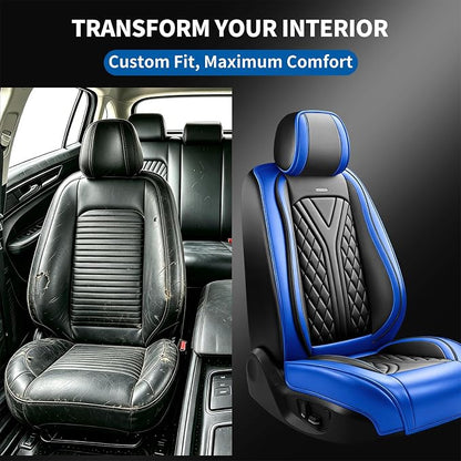 for Subaru Outback 2007-2026 Car Seat Covers, Full Set, Blue | Luxury Full Coverage Leather Seat Protectors, Waterproof Breathable, Non-Slip, Easy to Install, Airbag Compatible, All-Season - Image 5