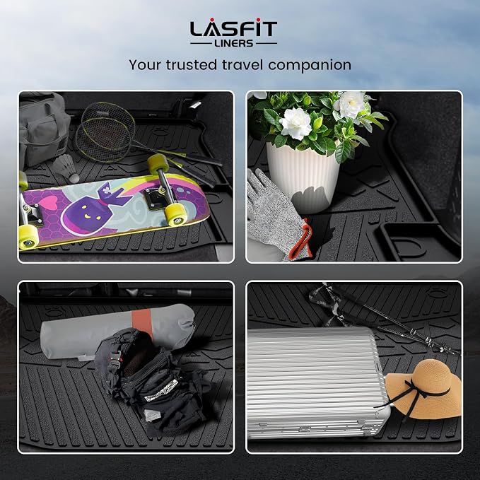 LASFIT Cargo Mat for Jeep Wrangler JK 2011-2018 4 Doors Without Subwoofer | NOT for JL or 2-Door, All Weather, TPE, Custom Fit, Cargo Mat, Trunk Liner, Black - Image 3