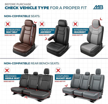 MotorBox Cabin King Black Label Leather Seat Covers for Trucks & Cars | Black Full Set Car Seat Covers, Waterproof Leather Seat Covers, Car Accessories, Seat Protector, Universal Fit - Image 2