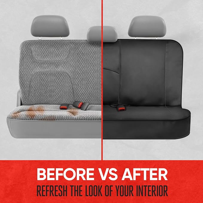 Motor Trend Neoprene Waterproof Seat Covers for Cars, Trucks, & SUV – Black Automotive Interior Protectors - Rear Split Bench Protector for Kids Dogs & Pets – Forros para Asientos de Carro - Image 8