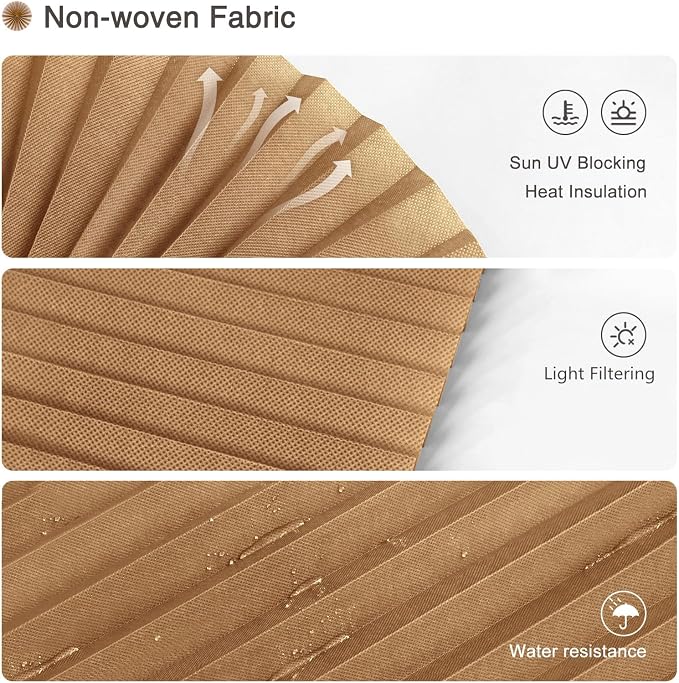 Window Blinds Cordless No Drill Cut to Size Clip On Stick On Self Adhesive Temporary Blinds Pleated Paper Blinds for Windows Doors Shades for Home Nursery Bedroom Kitchen Bathroom | Non-Woven, Light Filtering, Easy Install, Self Adhesive, Pleated Windo... - Image 5