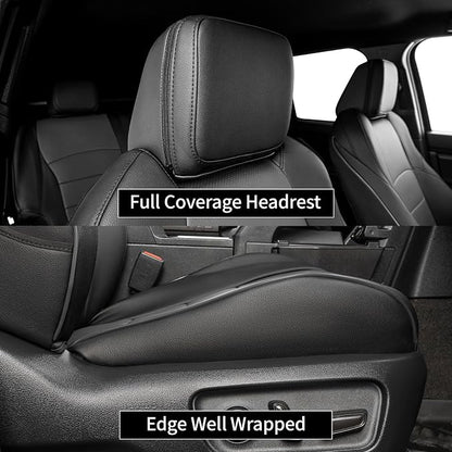 EKR Car Seat Covers Custom Fit for Toyota 4Runner(7 Seats) Full Set | for Toyota 4 Runner 2025-2026 Seat Covers for SUV Trucks,Airbag Compatible,Waterproof Pet-resistant,Faux Leather(Black/Gray) - Image 5