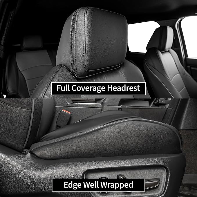 EKR Car Seat Covers Custom Fit for Toyota 4Runner(5 Seats) Full Set | for Toyota 4 Runner 2025-2026 Seat Covers for SUV Trucks,Airbag Compatible,Waterproof Pet-resistant,Faux Leather(Black/Gray) - Image 2