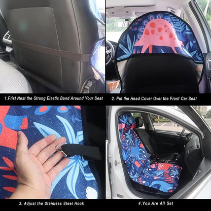 Car Seat Cover Protector Front Seats,for Gym Workout,Running,Swimming,Beach and Hiking,Waterproof Sweat Towel Bucket Seat Covers for Cars SUV Trucks (Dinosaur, 2Pcs) - Image 4