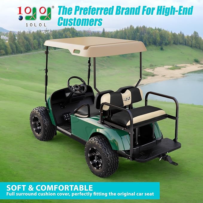 10L0L Golf Cart Seat Covers for Yamaha EZGO Club Car Seat Towel Cushion | Breathable Mesh All-Season Front/Rear Seat Blanket, UV Resistant, Cool Comfort, Machine Washable, Easy On, Great Golf Gift - Image 2