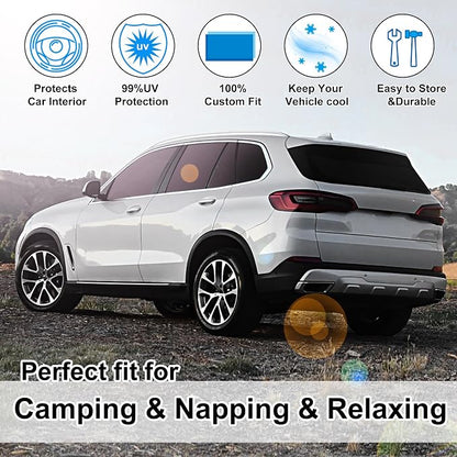 10PCS Windshield Sun Shade Custom Fit for 2019 2020 2021 2022 2023 2024 2025 BMW X5 Accessories Foldable Sunshade Side Rear Window Shade Cover Full Set Privacy Protection Keeps Car Cool - Image 6