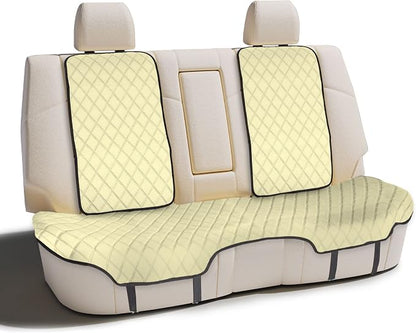 FH Group Car Seat Cushion Neosupreme Automotive Seat Cushions - Universal Fit, Rear Car Seat Cushion, Car Seat Cushions With Non-Slip Silicone Backing for SUV, Sedan, Van Rear Set Beige by FHGroup