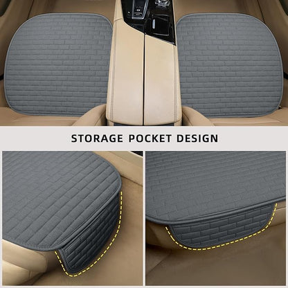 Dark Gray Car Seat Covers Front Seats 2 Pack Seat Covers for Cars Truck SUV | Front Seat Covers with Storage Pocket - Image 3