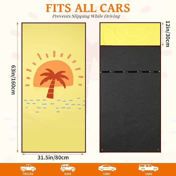 Car Seat Cover Towel for Front Seats Non-Slip with Headrest Pocket & Strap | Universal Fit for Cars Truck SUV|Car Seat Hoodie & Phocho Perfect After Gym Workout, Beach,Yoga and Running|Anti-dog Scratch - Image 4