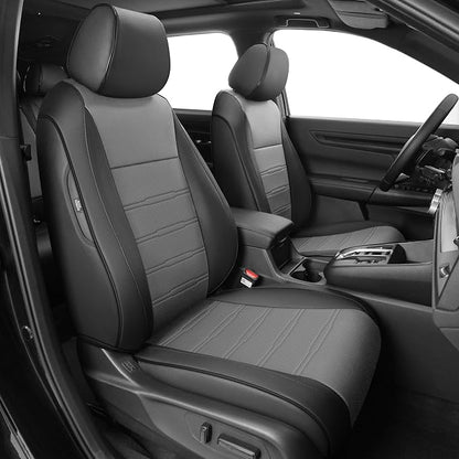 Custom Fit Seat Covers for Honda CRV: 2023 2024 2025 2026 | EX-L,EX,LX,Touring,Special Edition and Hyrbid Models Full Set Faux Leather Car Seat Coves Waterproof (5 Seats,Black+Gray) by AOMSAZTO