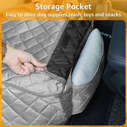 Waterproof Front Seat Car Cover 2 Pack, Full Protection | Dog Car Seat Cover with Side Flaps, Nonslip Scratchproof Captain Chair Seat Cover Fits for Cars, Trucks, SUVs, Jeep, Gray - Image 6
