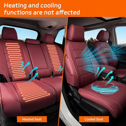 Ranaya Custom Fit Lexus Seat Covers for Lexus GX460 2012–2023 | for Base,Premium,Luxury,7-Passenger Full Set,(Fits 2nd Row Bench Seat),Waterproof Leatherette,Pet & Kid Friendly,Burgundy - Image 5