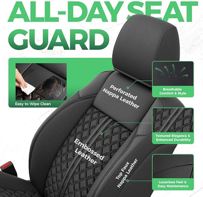 RIDEPOSH Custom Leather Seat Covers for Toyota Tacoma Double Cab 2016-2023 | full set, BK, OEM fit, premium waterproof leather, anti-slip, extra pockets, long-term durability, airbag compatible - Image 3