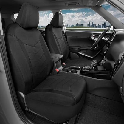 Motor Trend Neoprene Waterproof Seat Covers for Cars, Trucks, & SUV – Black Automotive Interior Protectors - Rear Split Bench Protector for Kids Dogs & Pets – Forros para Asientos de Carro - Image 2