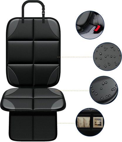 Car Seat Protector MHO+All 2 Pack Auto for Child Baby Car Seats - Large CarSeat Sit Savers Mat with Waterproof 600D Fabric & 2 Storage Pockets, Crash Test Approved - Image 2