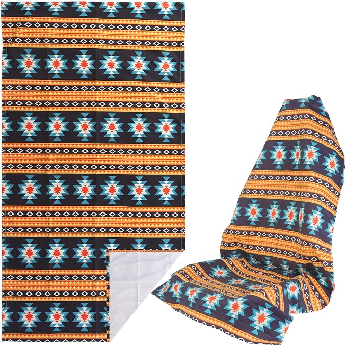 Car Seat Towel Covers Front Seats for Yoga,Gym,Workout,Sports,Running,Beach and Travel,Baja Boho Washable Sweat Towels Seat Cover Blanket for Cars Golf Trucks (Aztec Ornament Print, 1Pcs) by LoyaGour