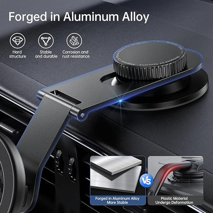 SYNCWIRE MagSafe Car Mount for Dashboard,Foldable Aluminum Arm,Black | Premium Magnetic Phone Holder for Tesla&Cars,Strong Magnet,Aluminum Alloy,Ultra Stable for iPhone 17 16 15-12 Pro Max&More - Image 3