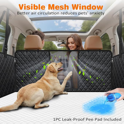 URPOWER Dog Car Seat Cover for Back Seat, Waterproof Hammock for Car & SUV | Mesh Window, Side Flaps, 600D Oxford, Scratch Resistant, Non-Slip, Easy Install, Machine Washable, Pee Pad Included - Image 2
