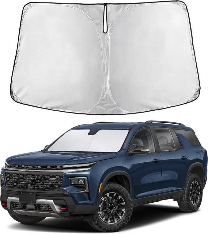 Autovir Windshield Sun Shade Fit for 2018-2021 2022 2023 Chevrolet Traverse | Sunshade, Front Car Window Shades Sun Visor, Blocks UV Rays & Heat, Car Accessories by Autovir