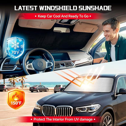 Windshield Sun Shade for Toy-OTA Crown 2023-2026 | Custom Fit, Car Front Window Cover, Foldable Sunshade, 5-Layer Thermal Insulation, Blocks Heat & UV Rays, Keep Car Cool - Image 2