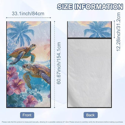 Sea Turtle Flower Car Towel Seat Cover 1 Piece Breathable Car Seat Cover Protector with Storage Bag for Cars, Trucks, Sedans, Vans, SUVs - Image 7