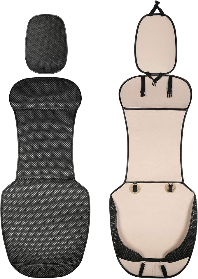Auto Newer Luxury Breathable Car Seat Cover Fit Four Seasons, Universal Front of Car Seat Cushions, Bottom Seat Covers of Full Wrapped Edge,Universal Fit for 95% Cars,SUV,Pickup(Black，1PCS) - Image 4
