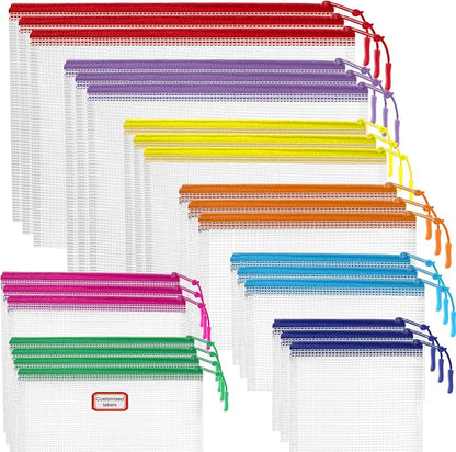 YOPCDJ 25pcs Mesh Zipper Pouch Bags for Organization,Toy Storage Bags,Clear Zipper Pouch Suitable for Travel,Classroom and Home by YOPCDJ