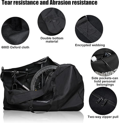 Rhinowalk 20/26inch Folding Bike Bag Waterproof Biycle Travel Case Carrying Case Outdoors Bike Transport Bag for Car Train Air Travel - Image 5